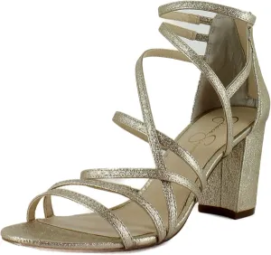 Jessica Simpson Stassey Women's Caged Faux Leather Back Zip Dress Sandals