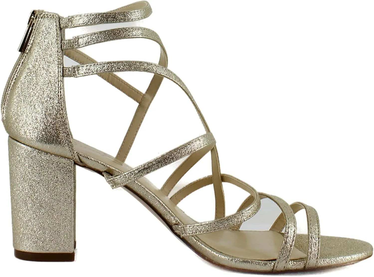 Jessica Simpson Stassey Women's Caged Faux Leather Back Zip Dress Sandals