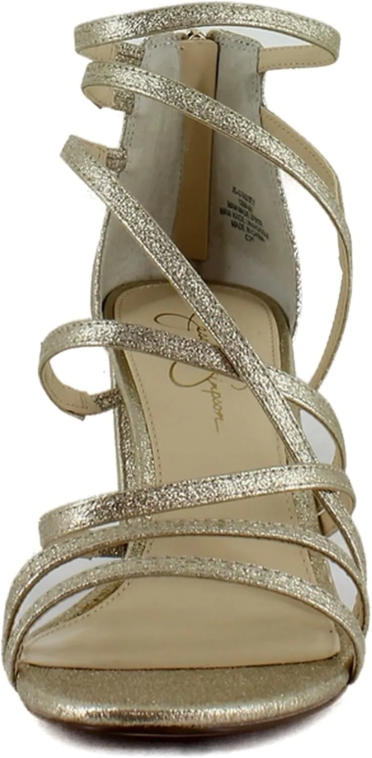 Jessica Simpson Stassey Women's Caged Faux Leather Back Zip Dress Sandals