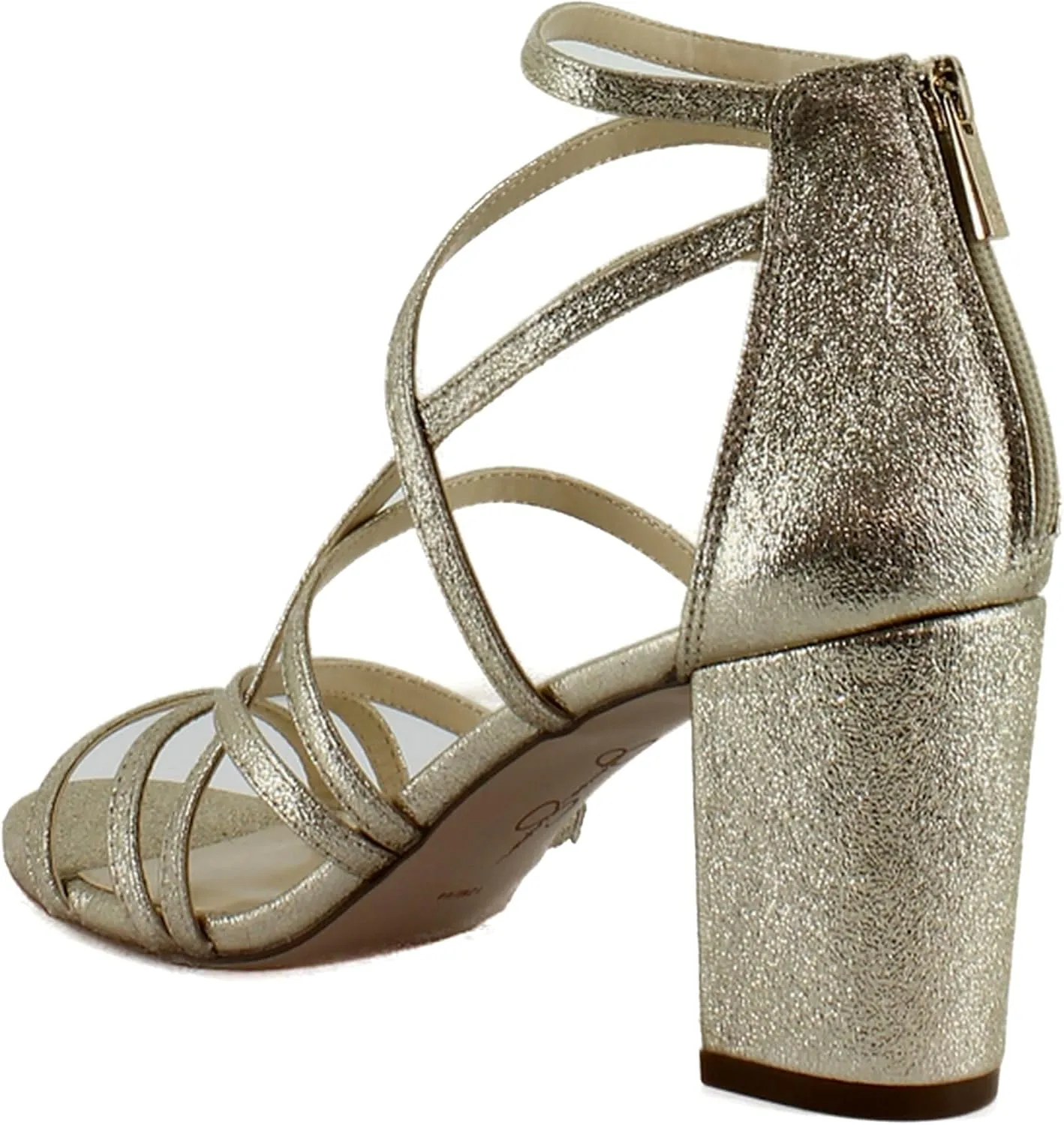 Jessica Simpson Stassey Women's Caged Faux Leather Back Zip Dress Sandals