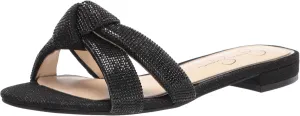 Jessica Simpson womens Alisen Flat Sandal, Black, 8.5 US