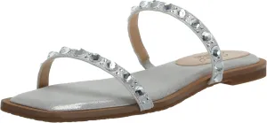 Jewel Badgley Mischka Honesty Flat Sandals with Gemstone-Studded Straps