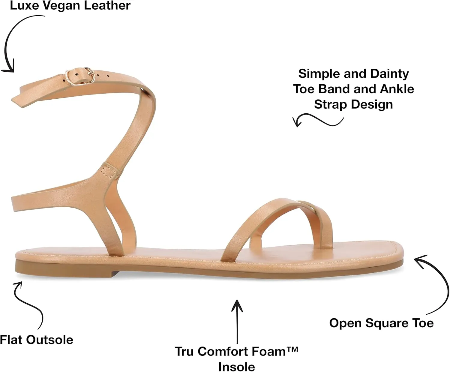 Journee Collection Women's Charra Flat Sandal