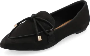 Journee Womens Muriel Slip On Pointed Toe Loafer Dress Flats