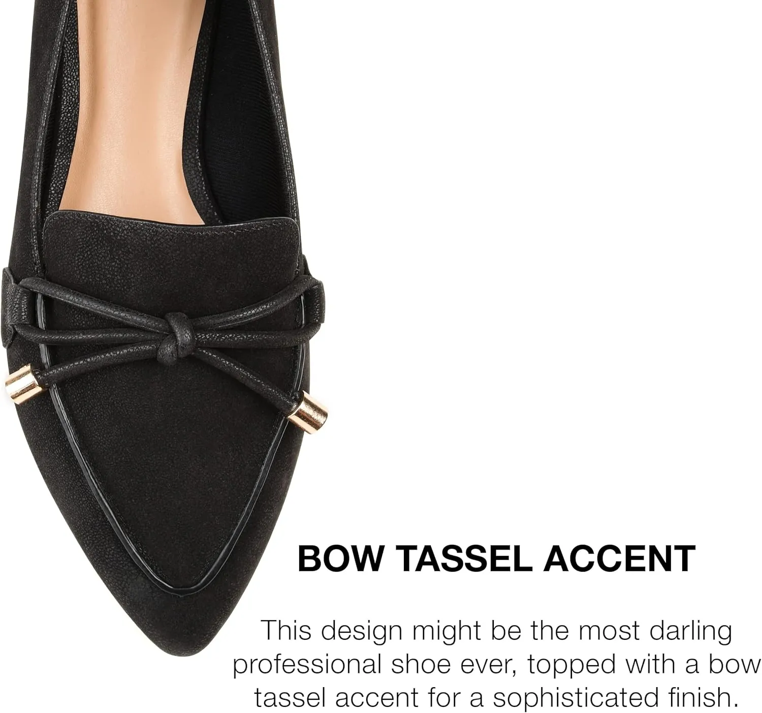 Journee Womens Muriel Slip On Pointed Toe Loafer Dress Flats
