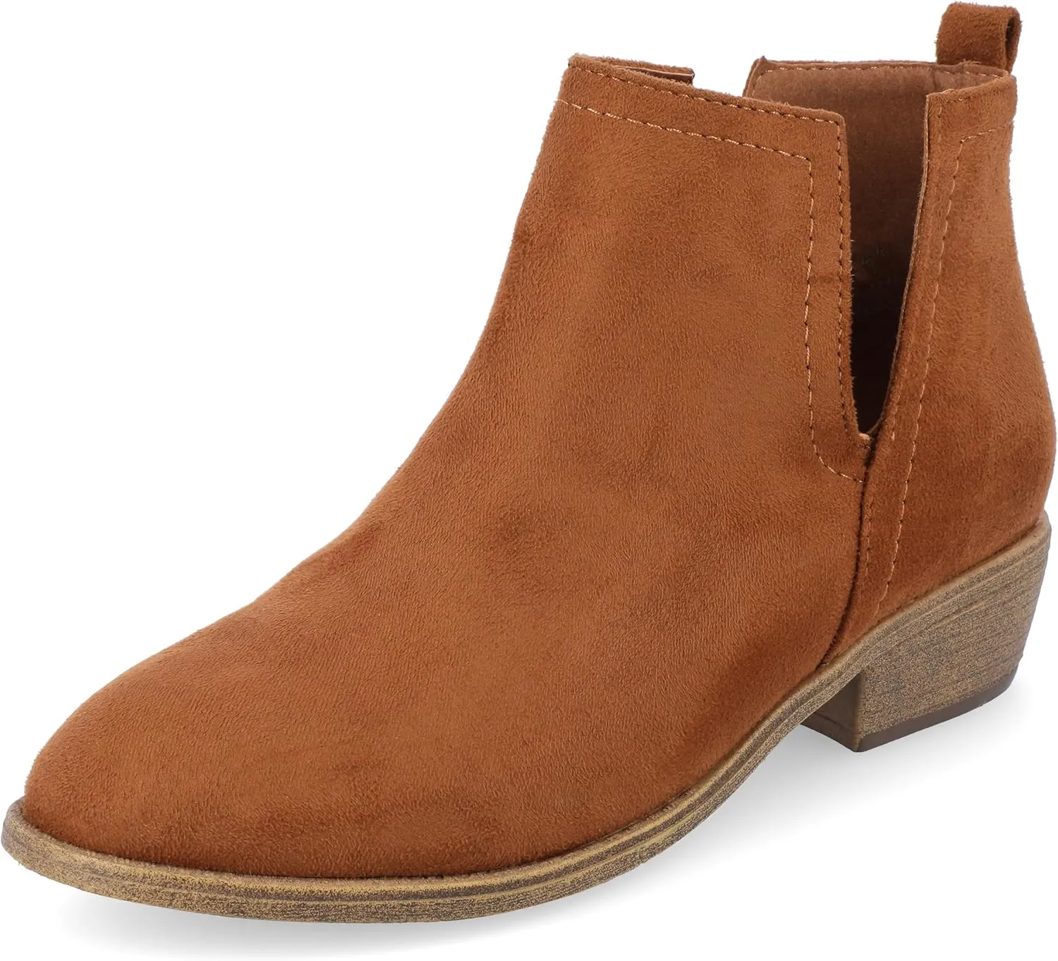 Journee Womens Rimi Pull On Stacked Heel Booties