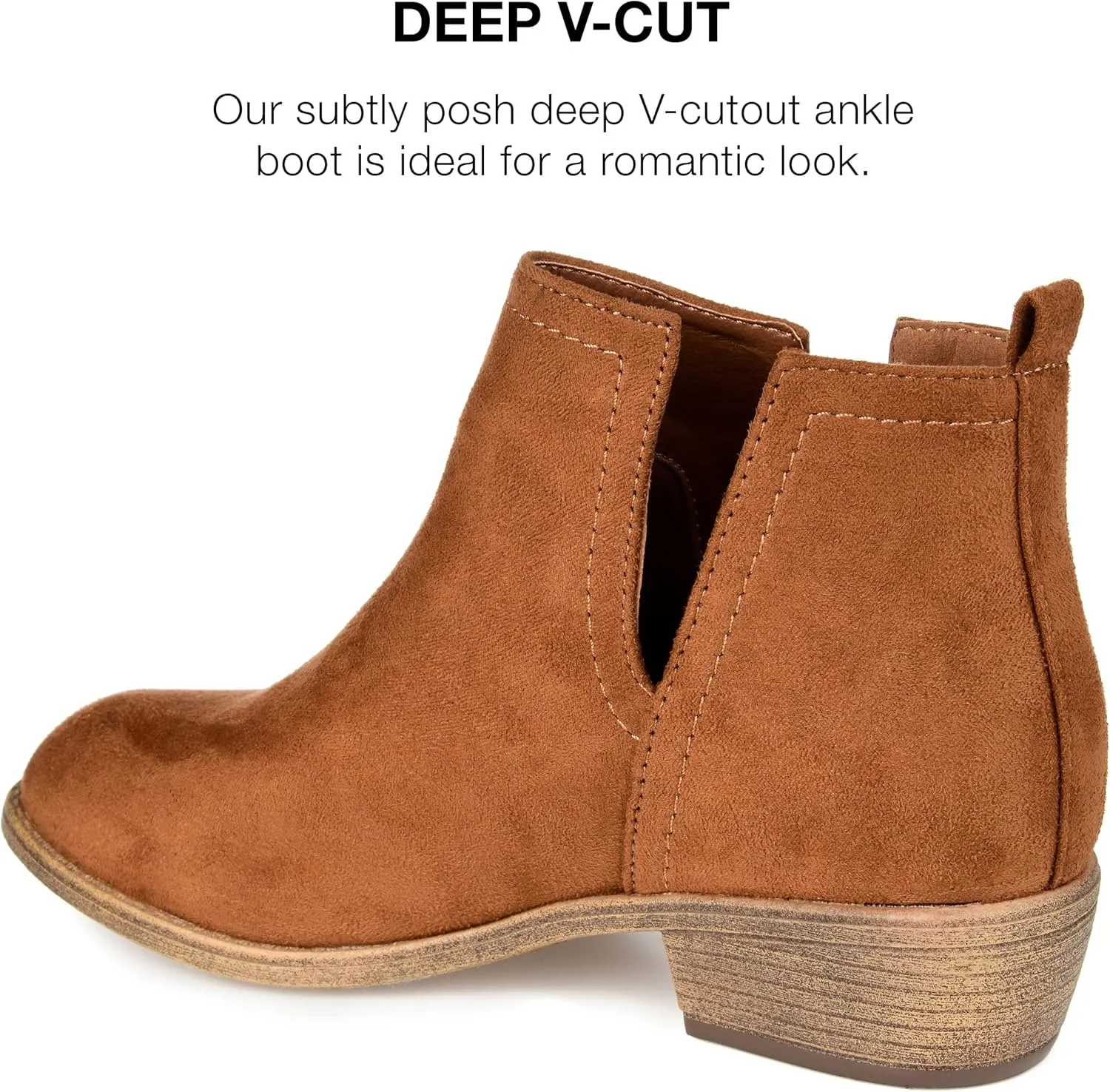 Journee Womens Rimi Pull On Stacked Heel Booties