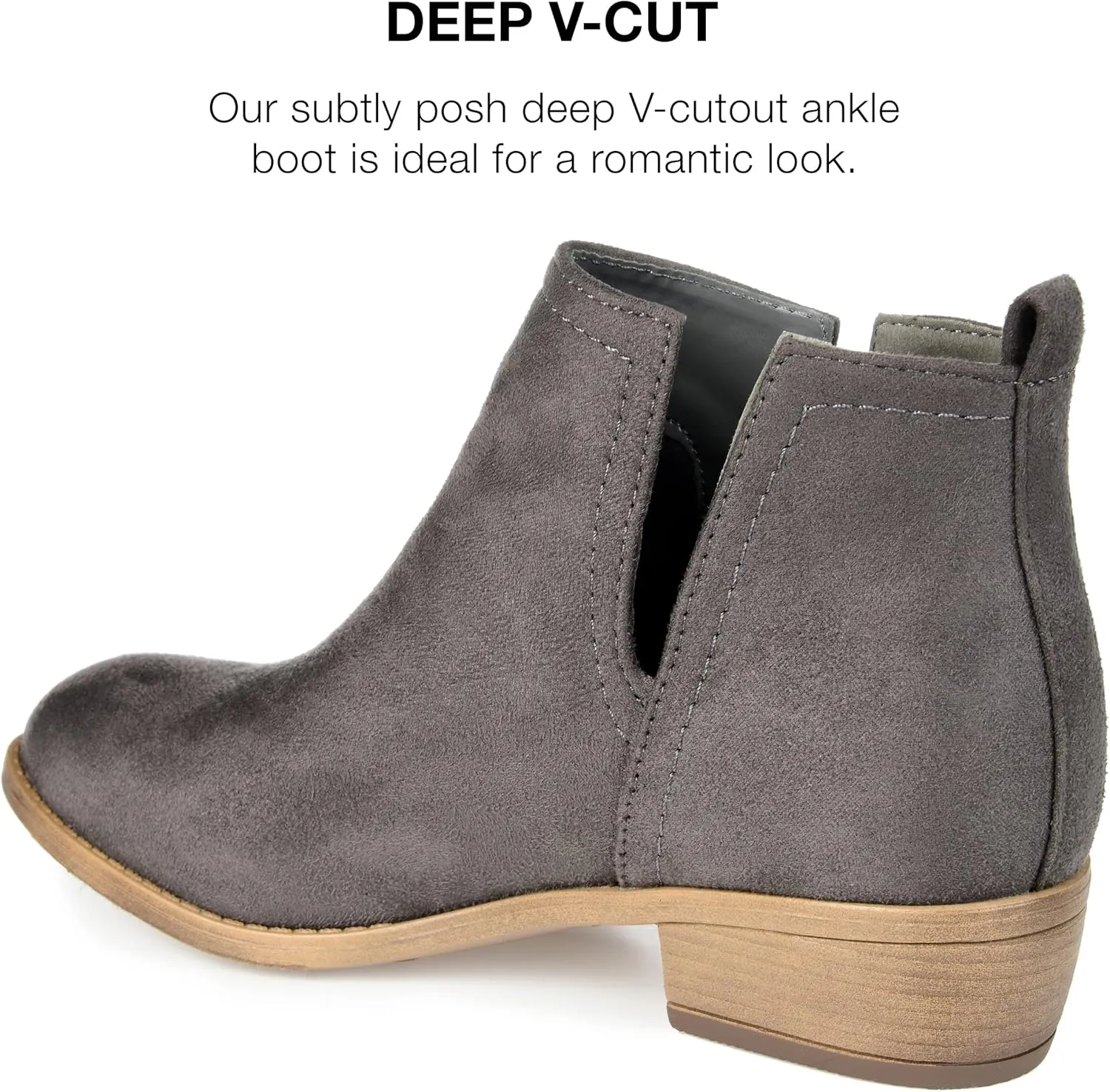 Journee Womens Rimi Pull On Stacked Heel Booties