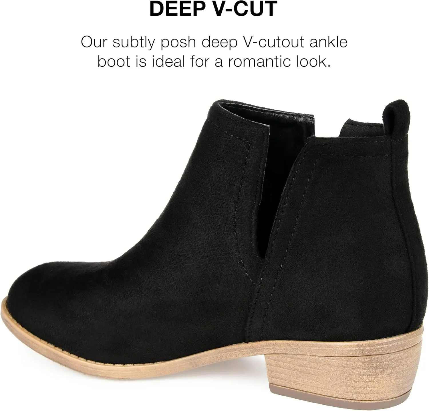 Journee Womens Rimi Pull On Stacked Heel Booties