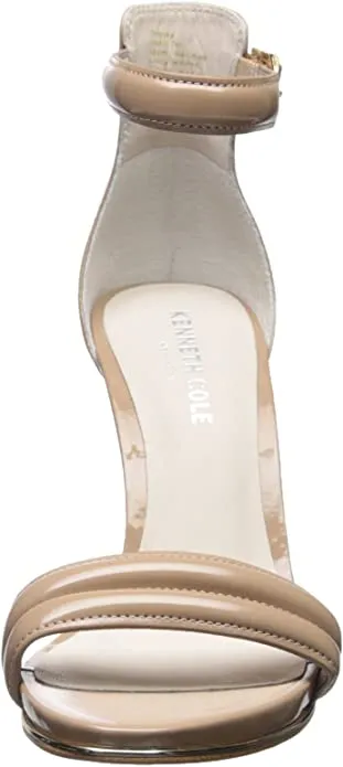 Kenneth Cole Women's Women's Brooke Ankle Strap Heeled Sandal, Buff, 6.5