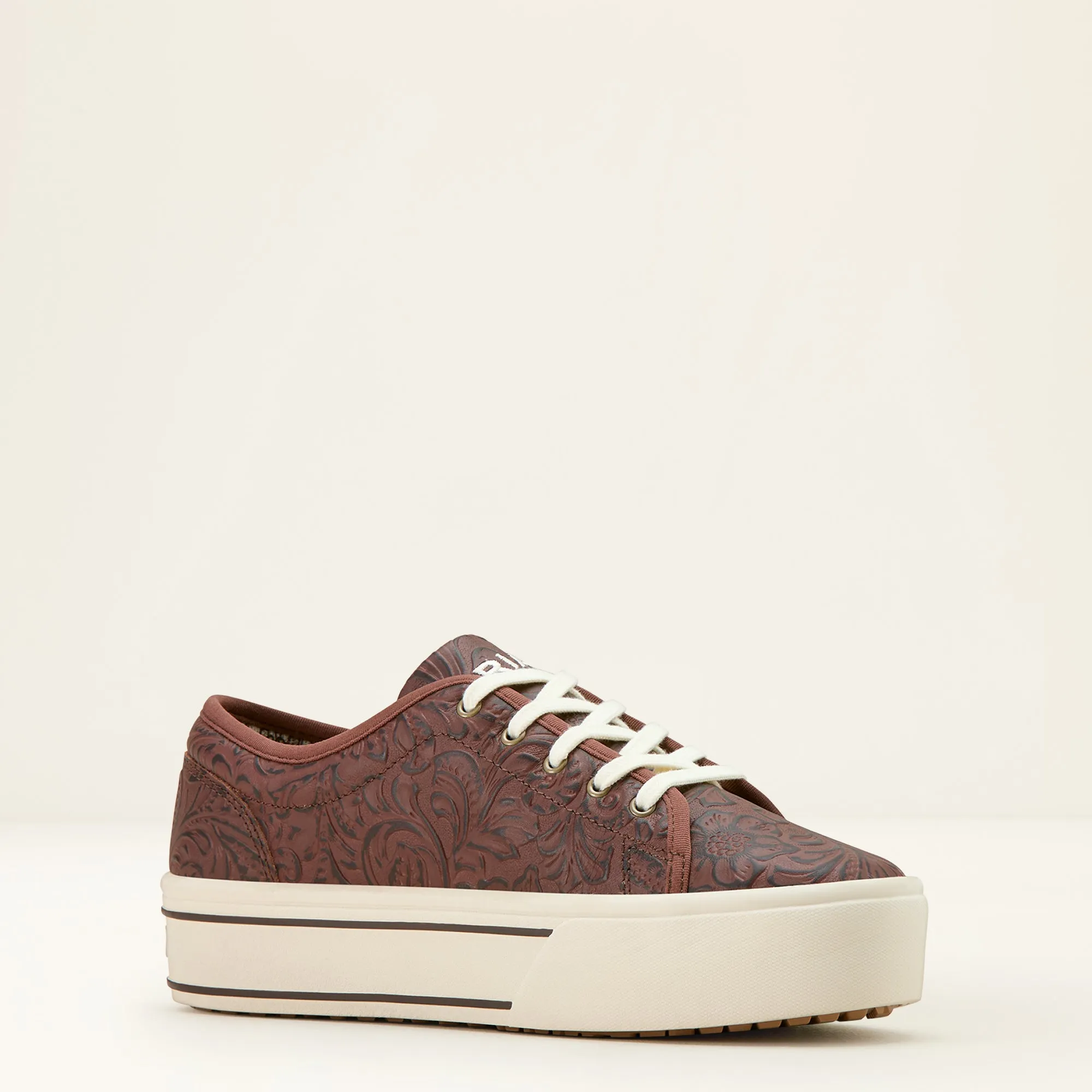 Ladies Ariat Brown Floral Emboss Skylar Shoe - 10061258