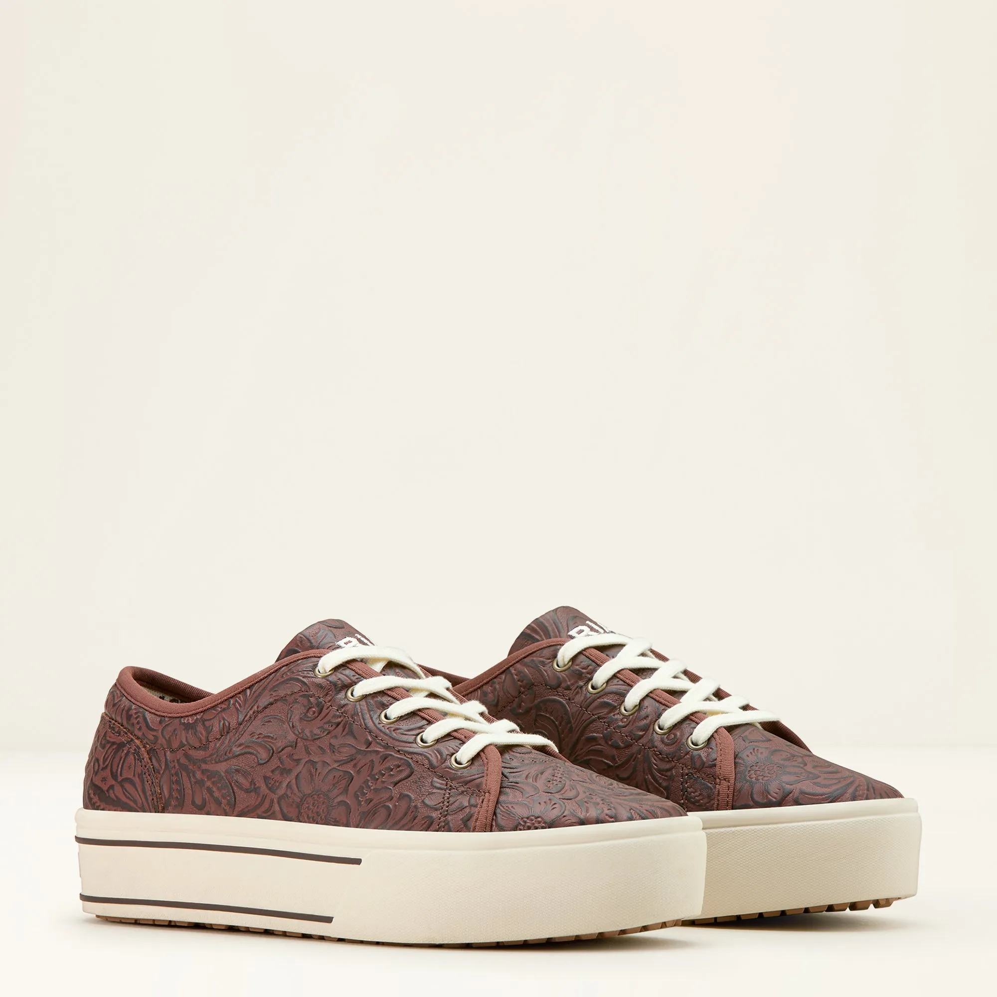 Ladies Ariat Brown Floral Emboss Skylar Shoe - 10061258