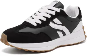 Ladies Retro Thick-Soled Casual Lightweight Sports Shoes - Classic Lace-up Anti-Slip Breathable Tennis Running Shoes