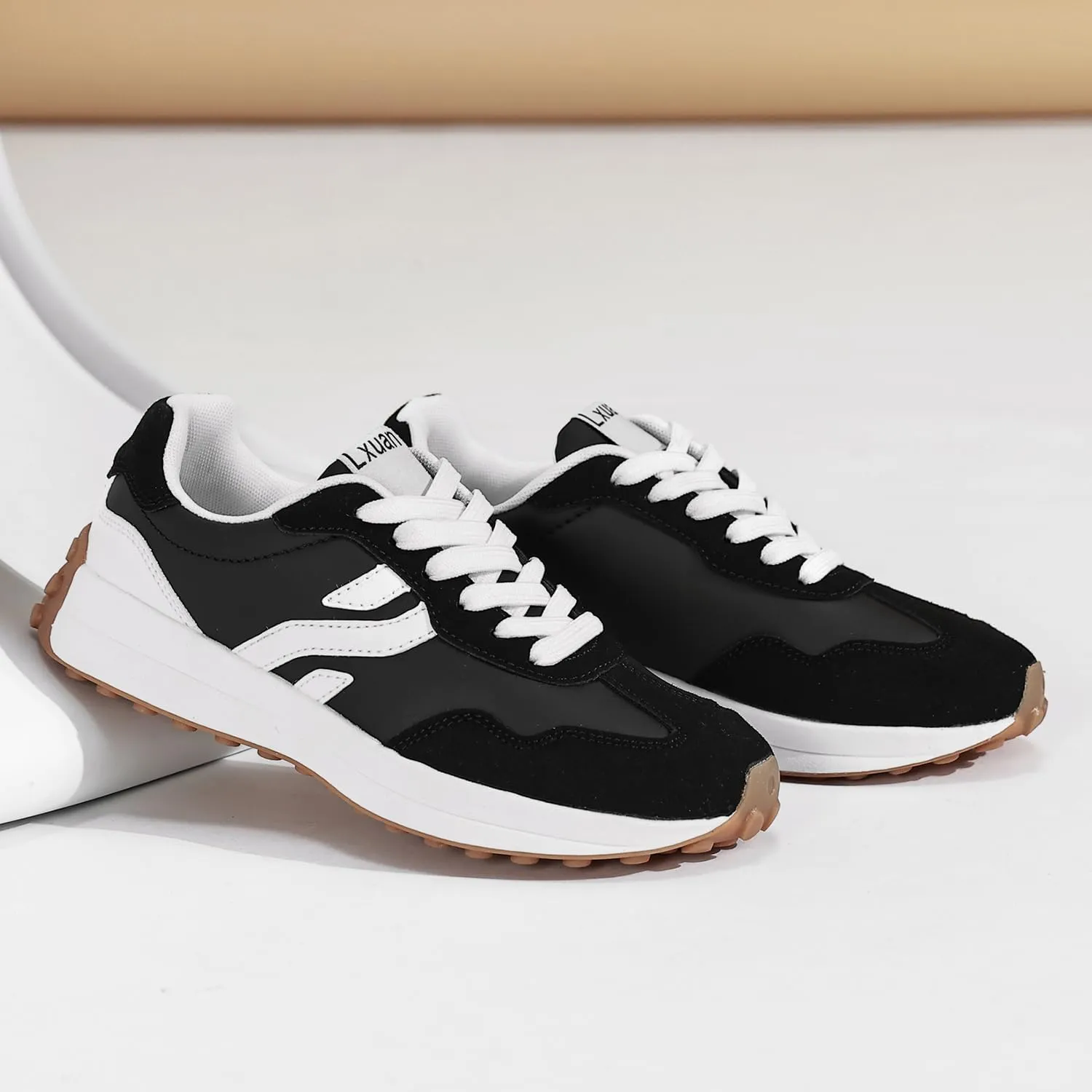 Ladies Retro Thick-Soled Casual Lightweight Sports Shoes - Classic Lace-up Anti-Slip Breathable Tennis Running Shoes