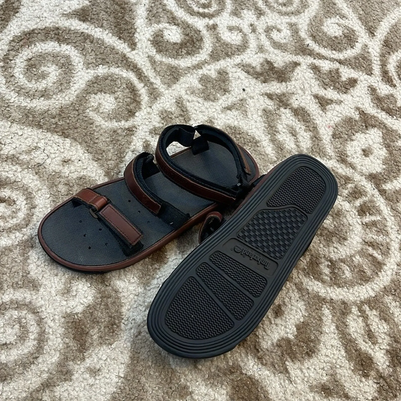 Leather Free shipping discount US Mens Sandal Water 95097 XXL Shoes Sport Dual-purpose Timberland Strappy Brown