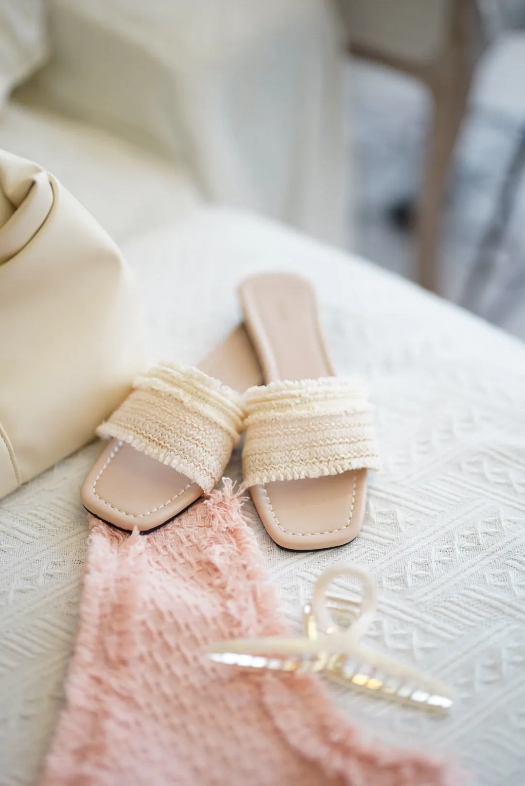 Linen Flat Sandal