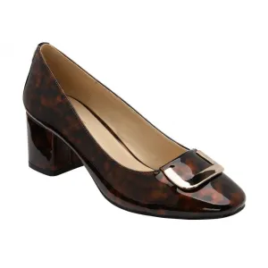 Lotus Aubrey Tortoise Patent Buckle Court Shoes