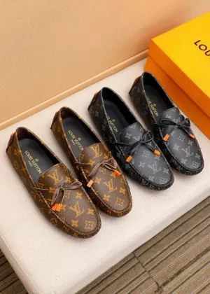 LOUIS VUITTON || LV Driver Moccasins Shoes 'Black/Brown' Monogram