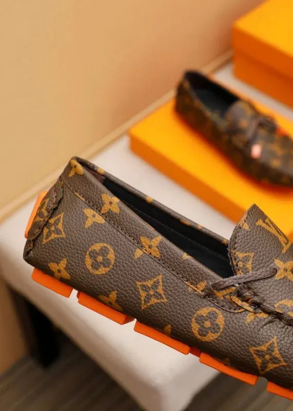 LOUIS VUITTON || LV Driver Moccasins Shoes 'Black/Brown' Monogram