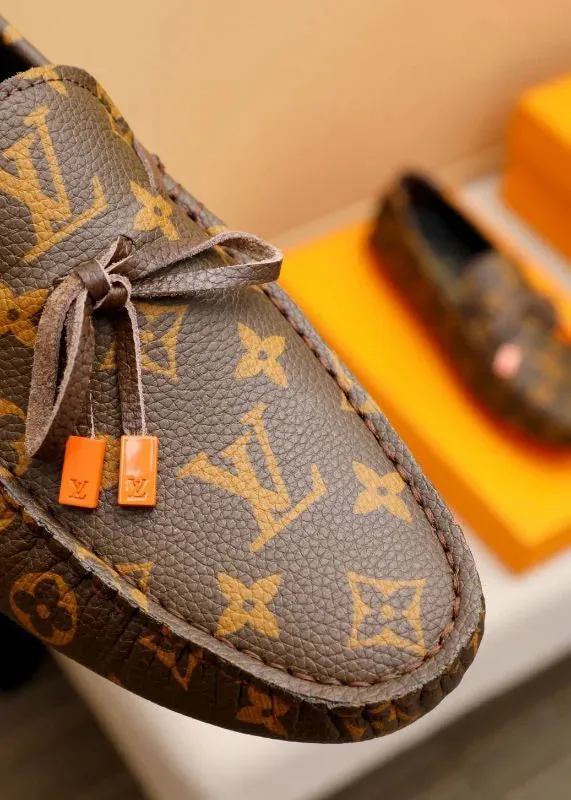 LOUIS VUITTON || LV Driver Moccasins Shoes 'Black/Brown' Monogram