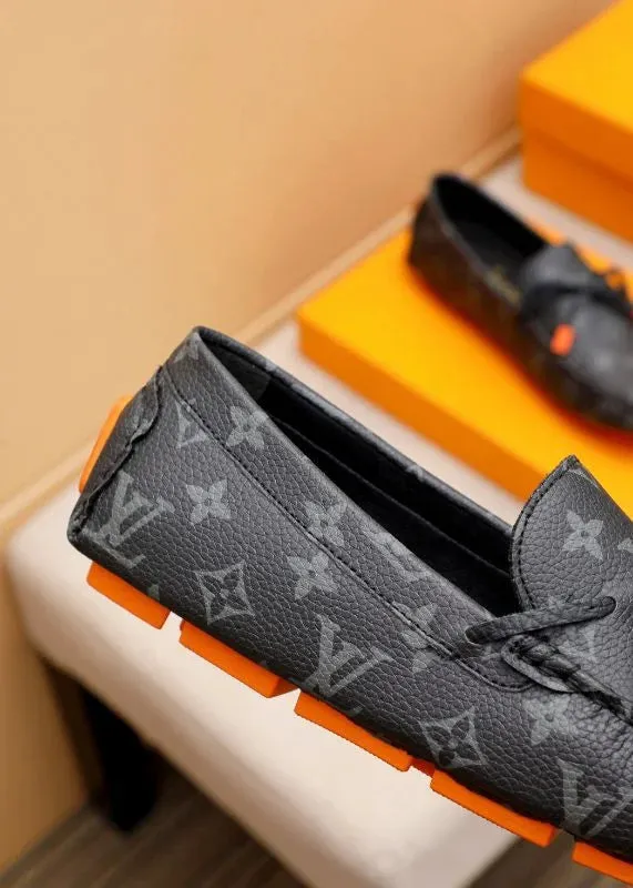 LOUIS VUITTON || LV Driver Moccasins Shoes 'Black/Brown' Monogram