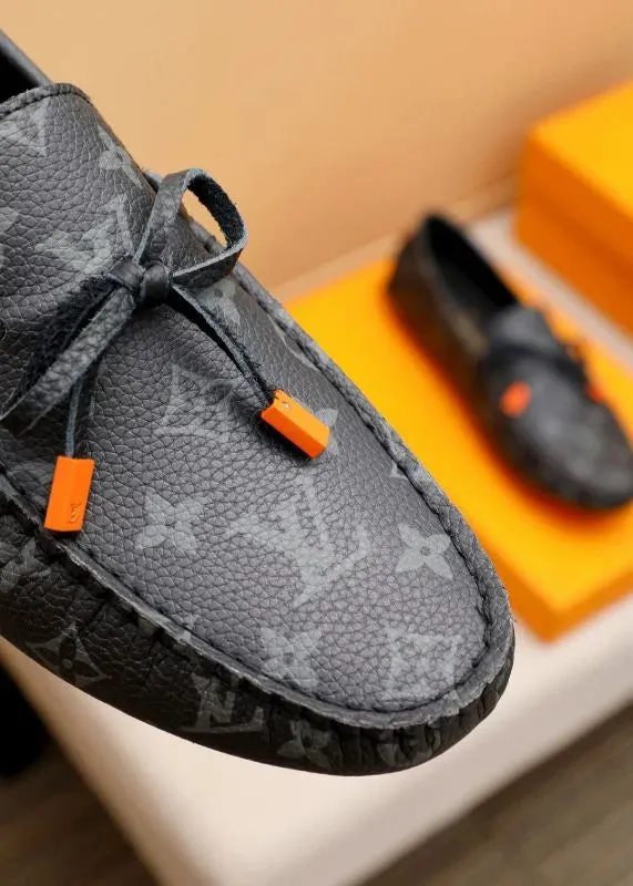 LOUIS VUITTON || LV Driver Moccasins Shoes 'Black/Brown' Monogram