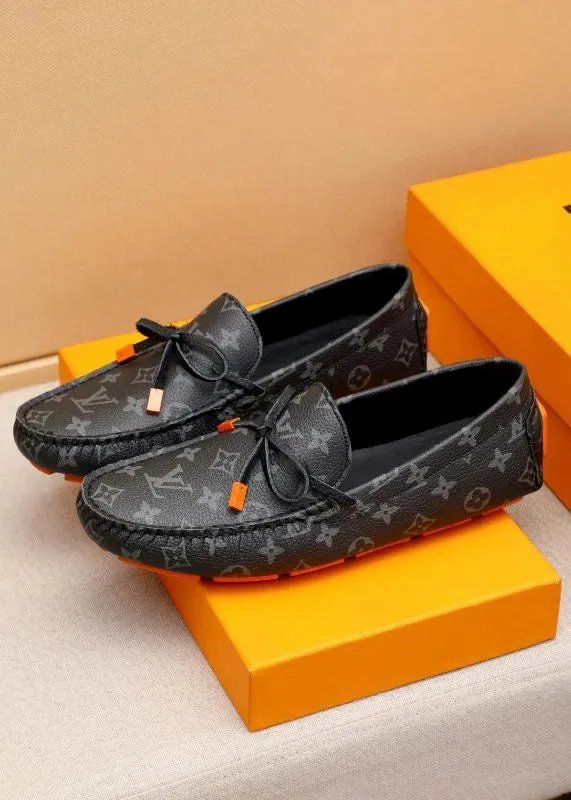 LOUIS VUITTON || LV Driver Moccasins Shoes 'Black/Brown' Monogram