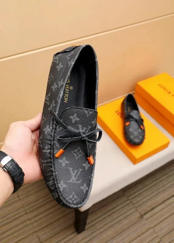 LOUIS VUITTON || LV Driver Moccasins Shoes 'Black/Brown' Monogram
