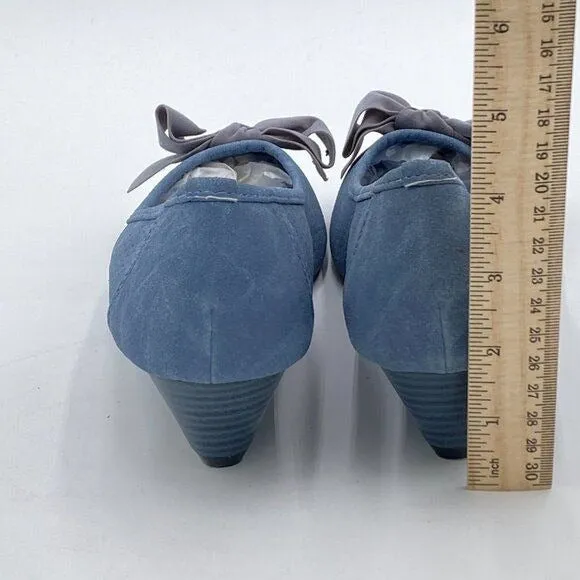 Low Heel Pumps Shoes Bows Round Closed Toe Slip On Dress Sandals Cap Toe Bow