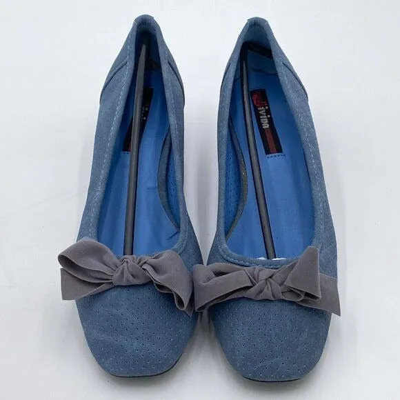Low Heel Pumps Shoes Bows Round Closed Toe Slip On Dress Sandals Cap Toe Bow