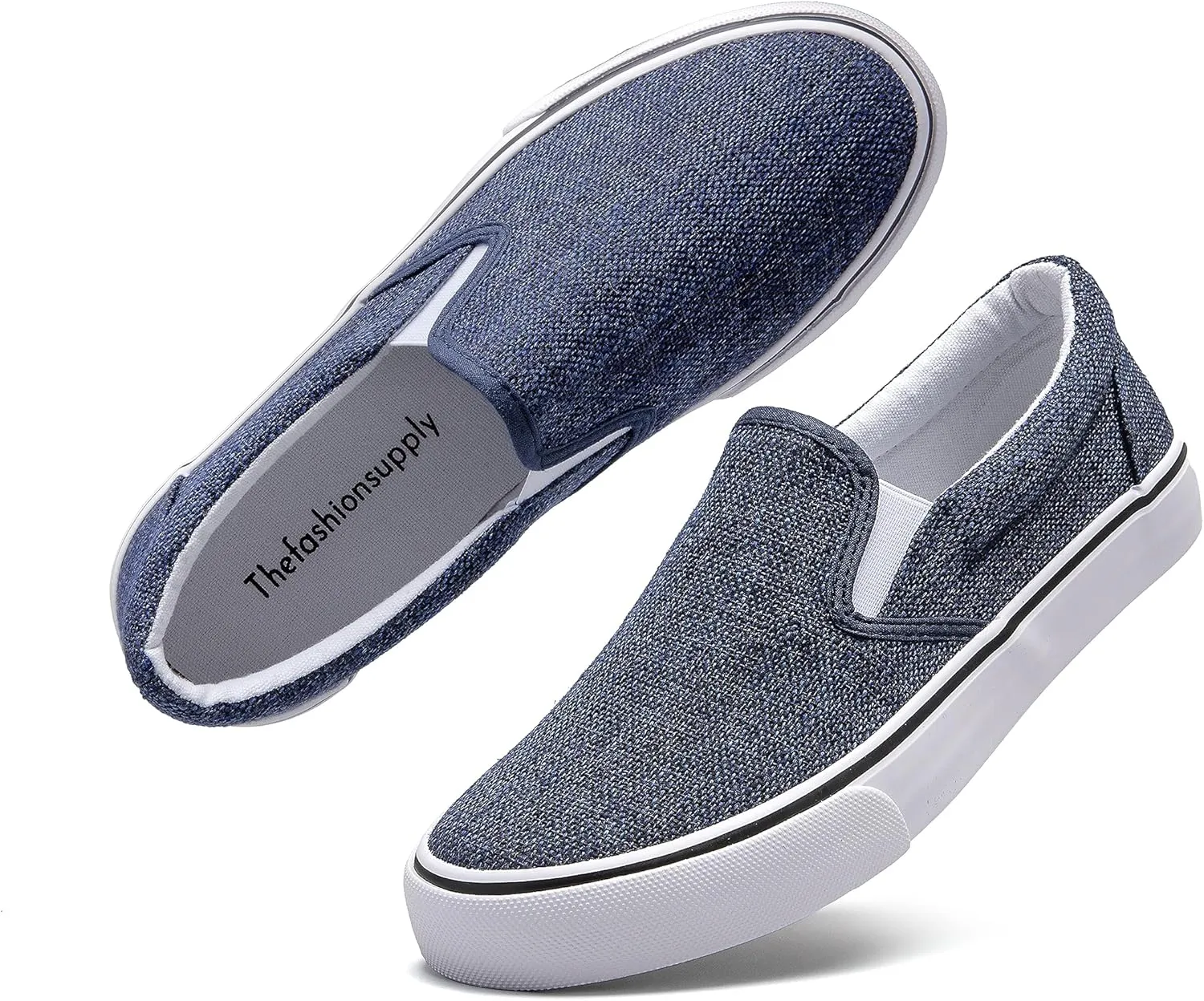 Low-Top Slip Ons Women's Fashion Sneakers Casual Canvas Sneakers for Women Comfortable Flats Breathable Padded Insole Slip on Sneakers Women Low Slip on Shoes