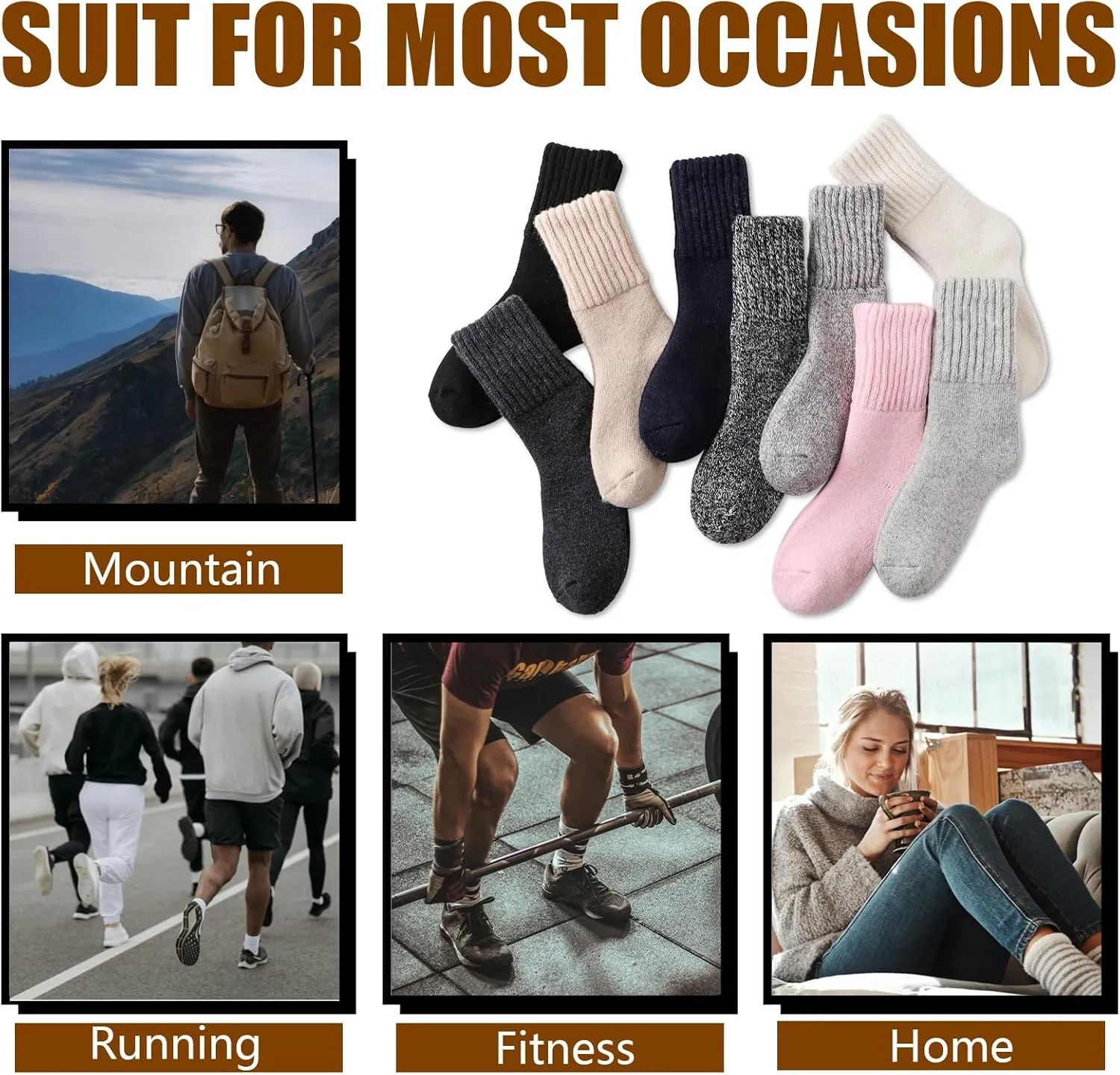 Marchare Women Wool Socks Boot Socks Winter Thick Warm Sock Cozy Crew For Women