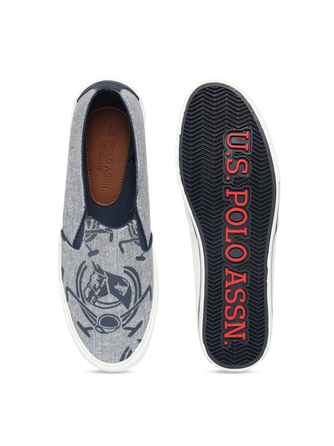 Men Grey Slip-On Sneakers