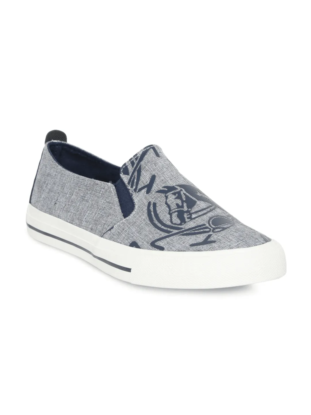 Men Grey Slip-On Sneakers