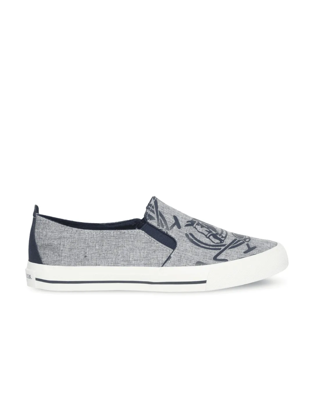 Men Grey Slip-On Sneakers