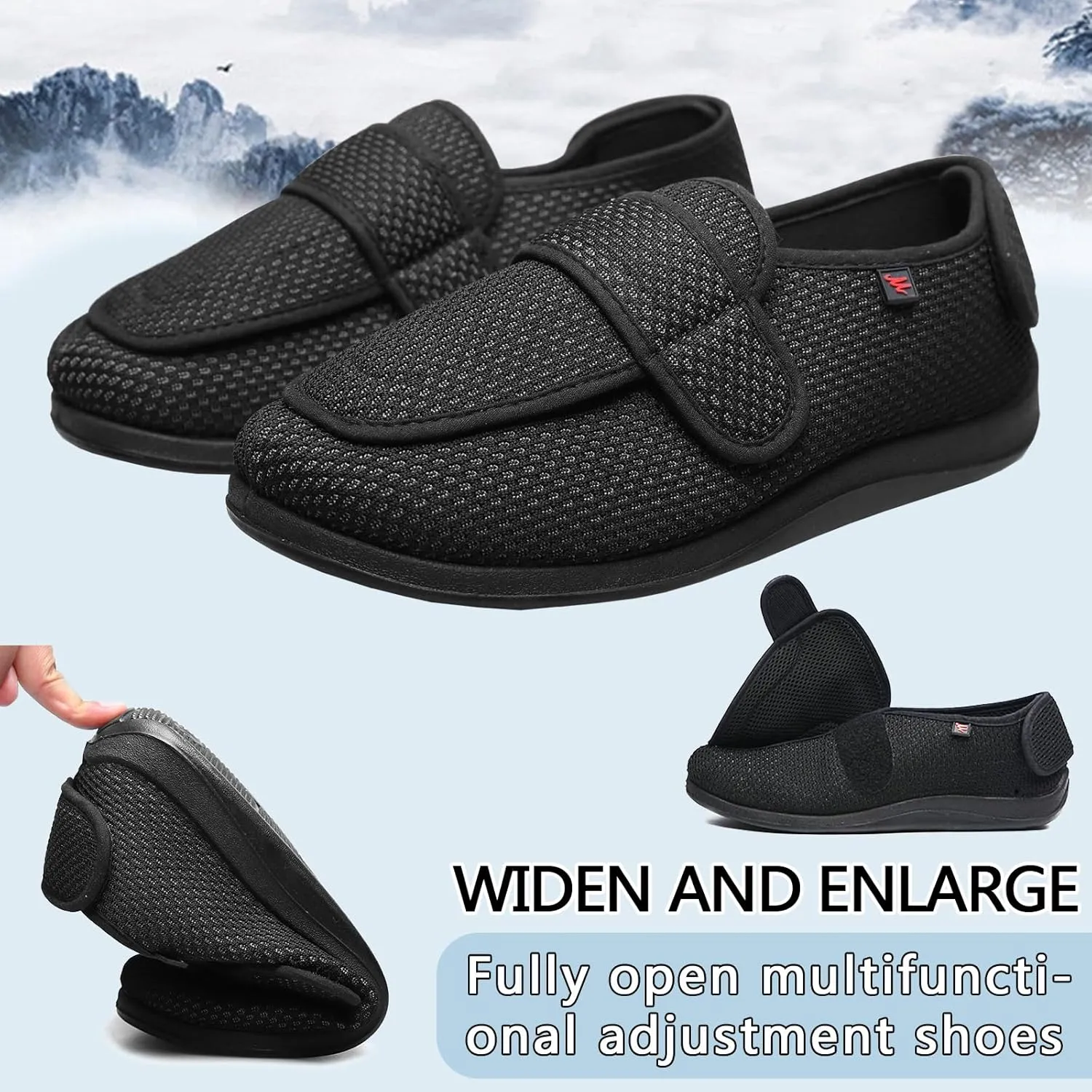 Men Women Diabetic Shoes,Edema Footwear,Adjustable Magic Stickers for Fat Feet,Foot Diseases,Arthritis,Swollen Feet,Wide Feet,Big Toes,Valgus Feet,Deformed Feet