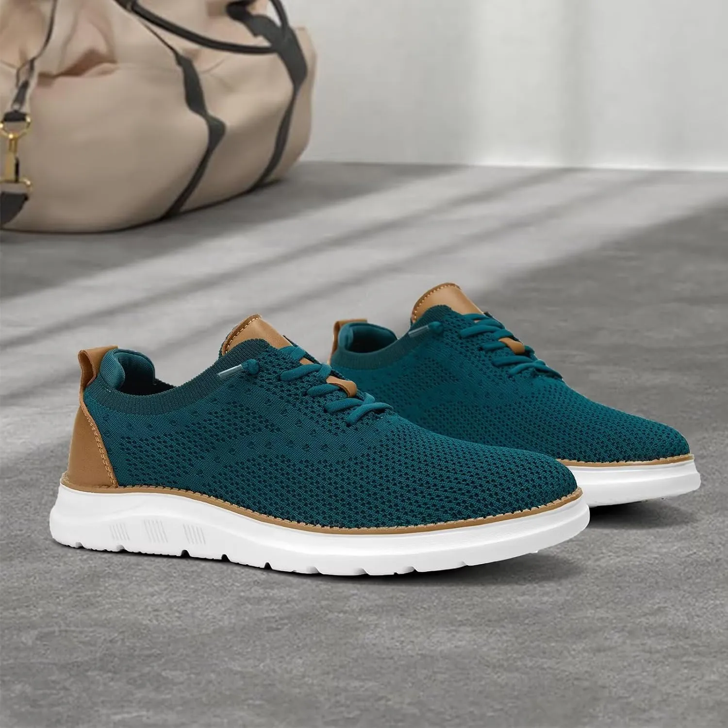Men's Mesh Sneakers Oxfords Lace-Up Lightweight Casual Walking Shoes Driving Shoes