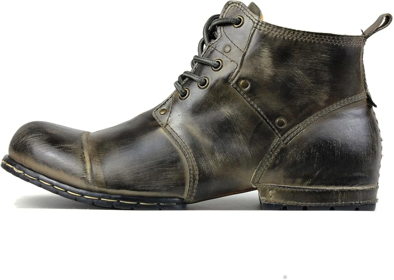 Men's Vintage Brown Chukka Boots Lace-up Motorcycle Casual Leather Dress Ankle Boot for Men Fashion CD-6015-2-Vintage Brown