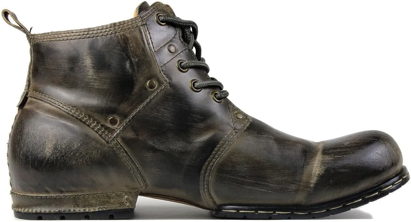Men's Vintage Brown Chukka Boots Lace-up Motorcycle Casual Leather Dress Ankle Boot for Men Fashion CD-6015-2-Vintage Brown