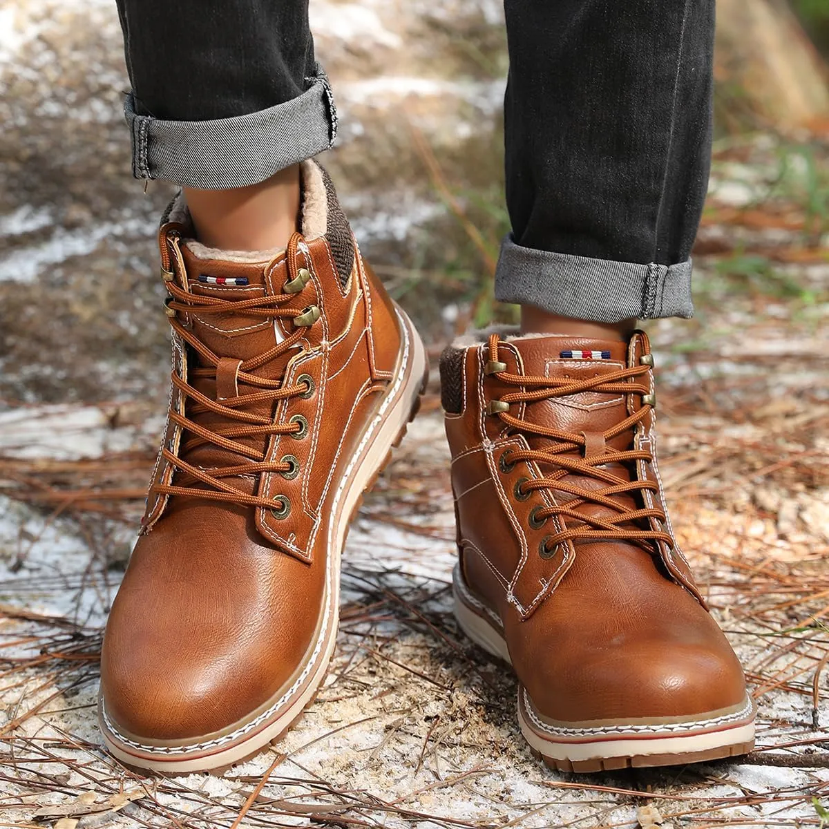 Men's/Women's Hiking Snow Boots,Outdoor Anti Slip Soft Toe Work Boots for Winter,Fashionable warm Walk boots,Suitable for Outdoor Hiking and Travel.