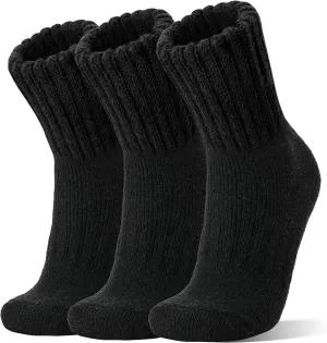 Merino Wool Boot Socks Thermal Winter Warm Thick Cozy Hiking Socks for Men Women 3 Pairs