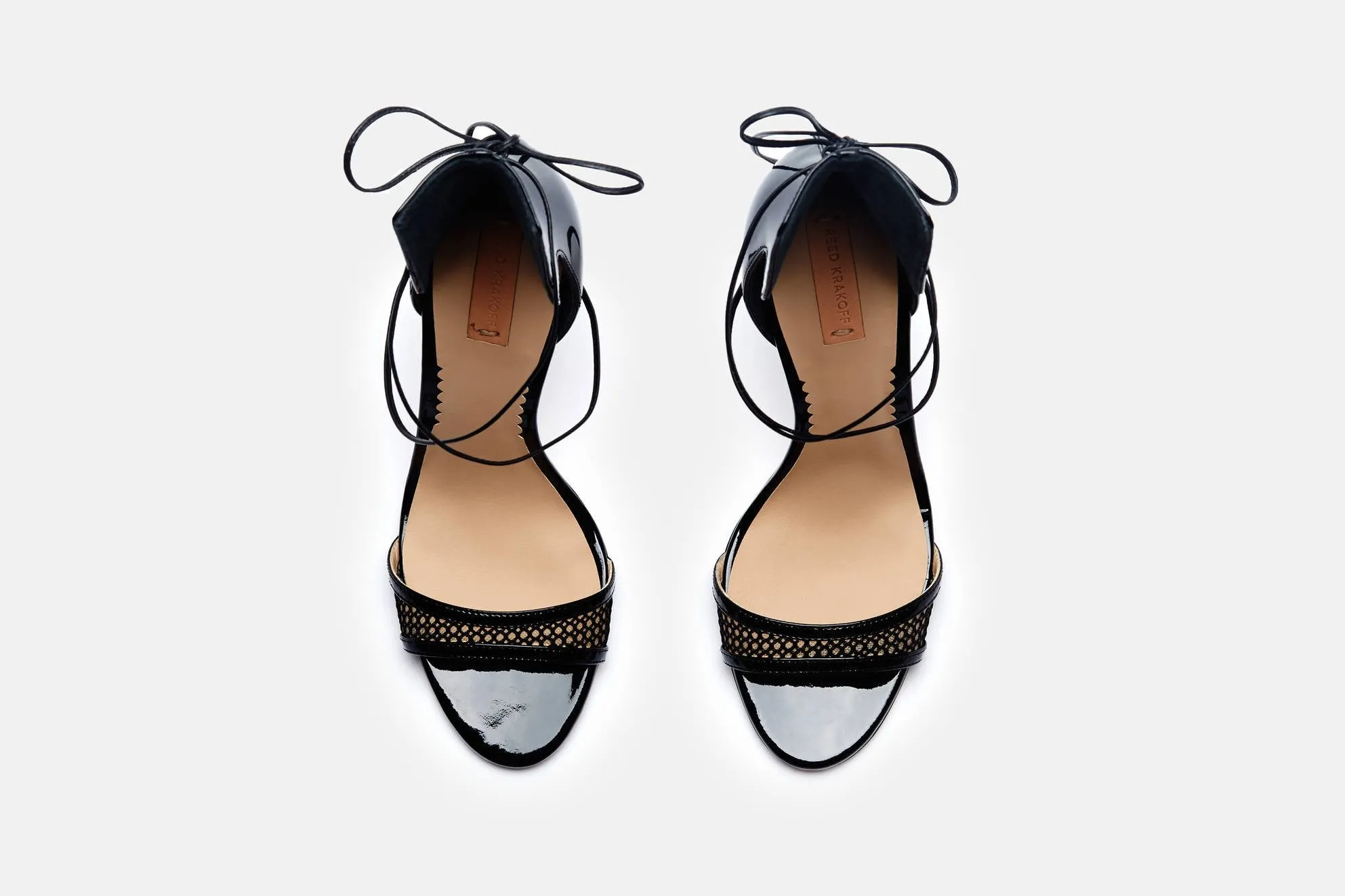 Mesh Ankle Wrap Sandal - Black