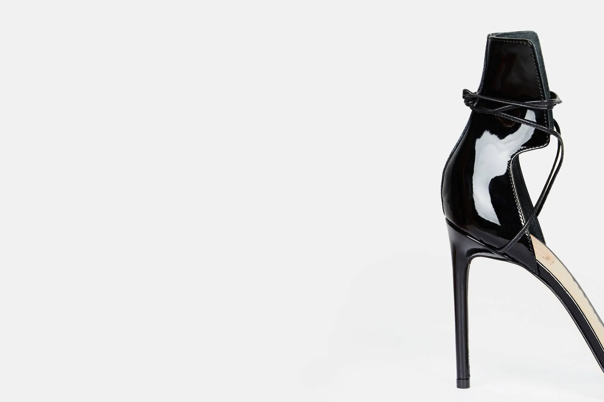 Mesh Ankle Wrap Sandal - Black
