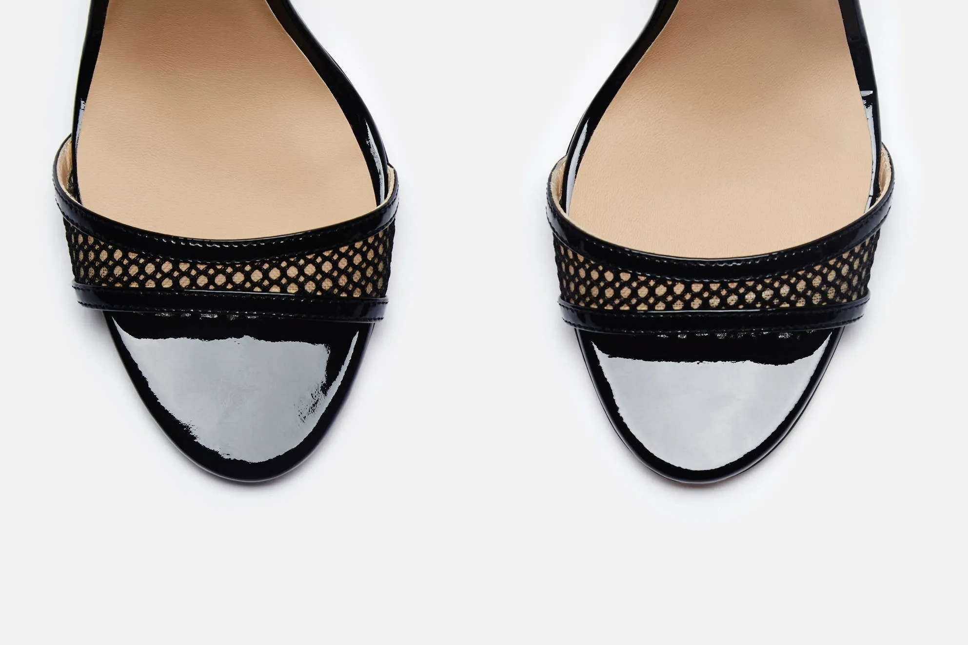 Mesh Ankle Wrap Sandal - Black