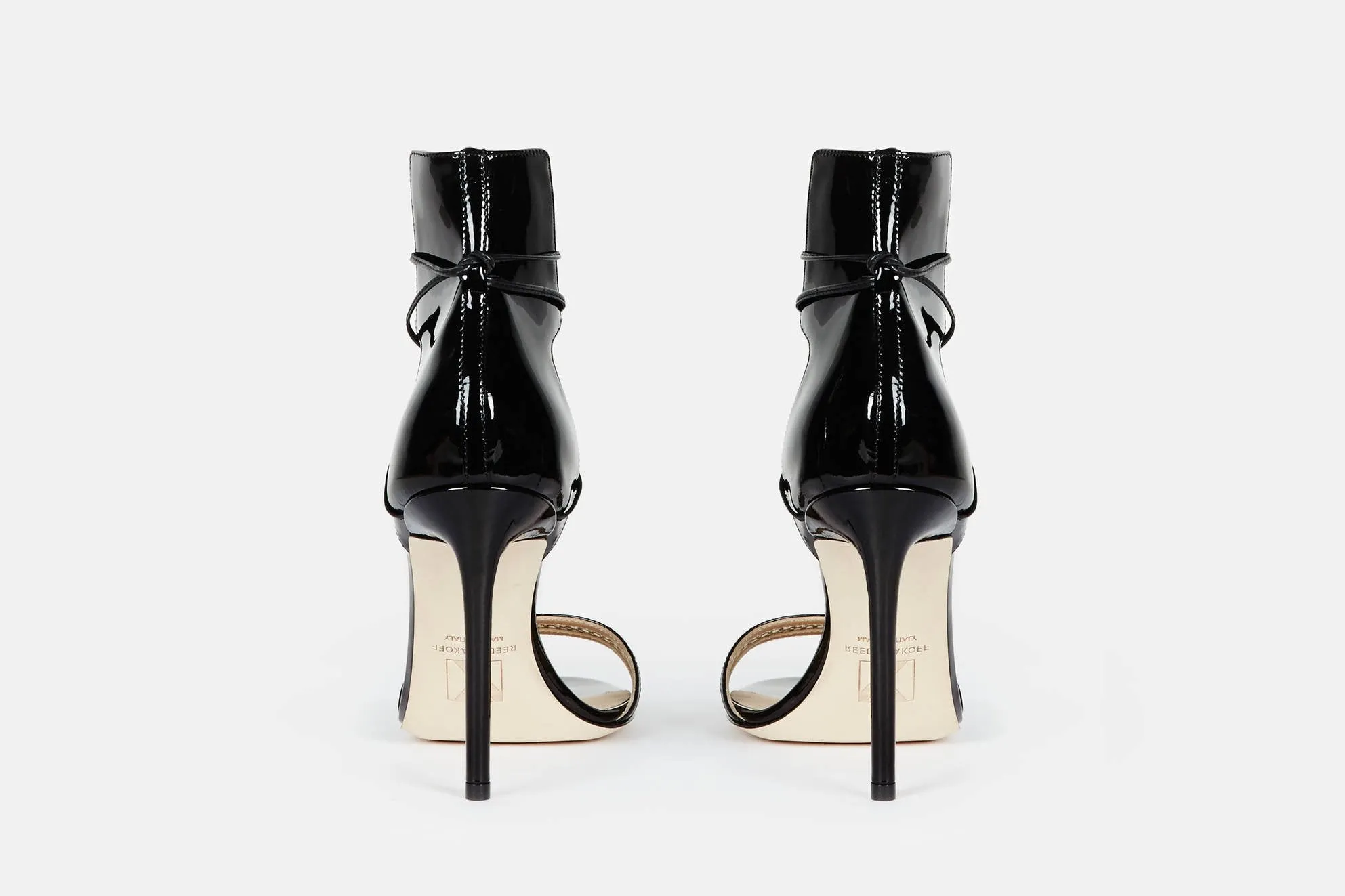 Mesh Ankle Wrap Sandal - Black