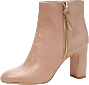 Milooey shoes Women's Round Toe Heeled Ankle Boots Fashion Chunky Block High Heel Short Booties Side Zipper with Tassel Fall Winter Dress Shoes Size 4-16 Us