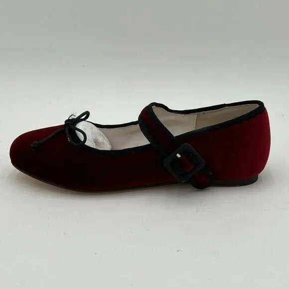 Miss left Wine Girls Adorable Round Toe Mary Jane Flats Bowknots Shoes