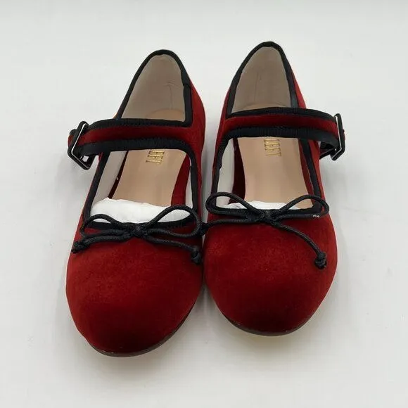Miss left Wine Girls Adorable Round Toe Mary Jane Flats Bowknots Shoes