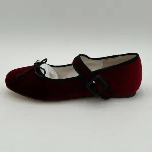 Miss left Wine Girls Adorable Round Toe Mary Jane Flats Bowknots Shoes
