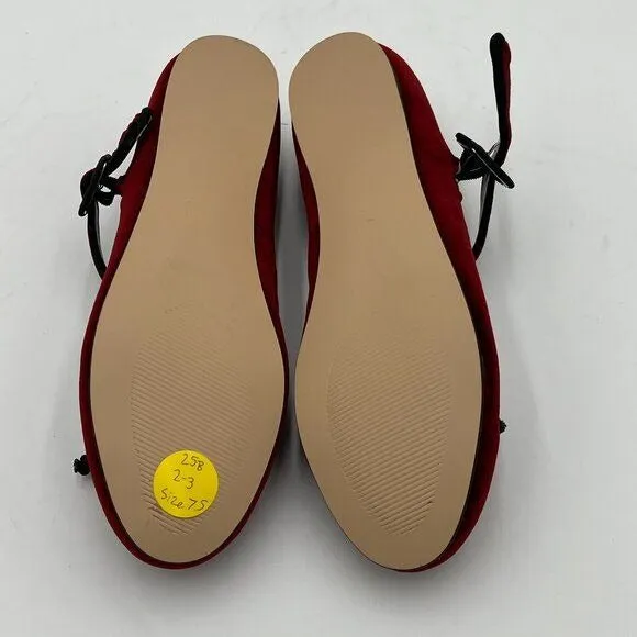 Miss left Wine Girls Adorable Round Toe Mary Jane Flats Bowknots Shoes